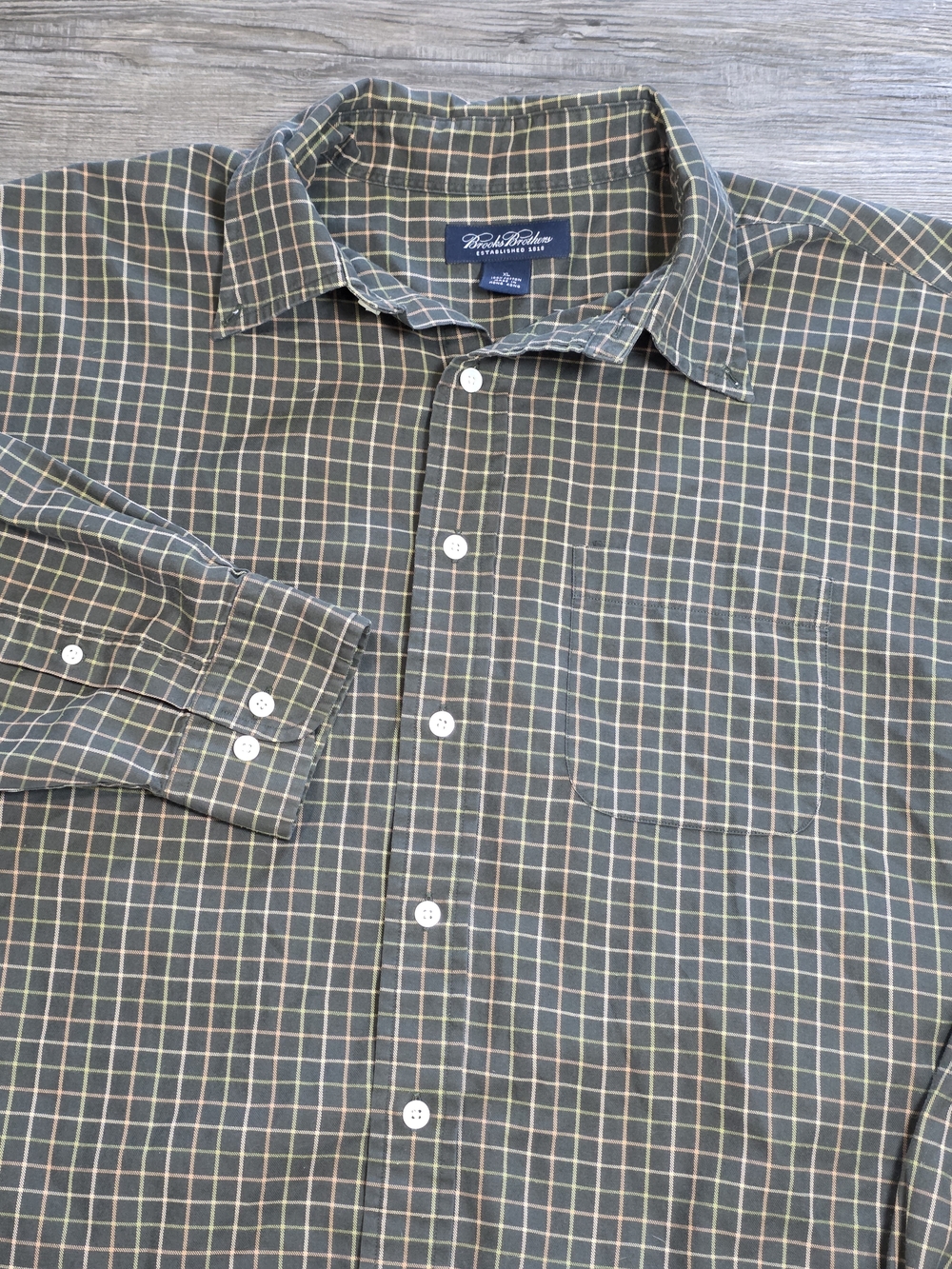 Brooks Brothers Mens Vintage Plaid Cotton Longsleeve Button-down Shirt Sz XL
